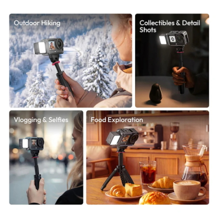 Ulanzi LM24 (L298) - mini lampa LED z magnetyczną szybkozłączką do DJI Osmo Action 6 / Nano - przykład użycia